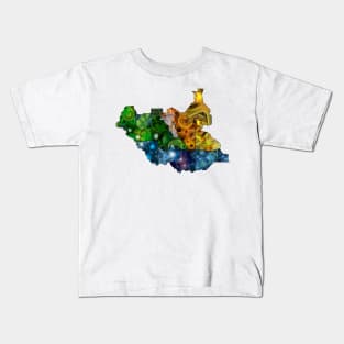 Spirograph Patterned South Sudan States Map Kids T-Shirt